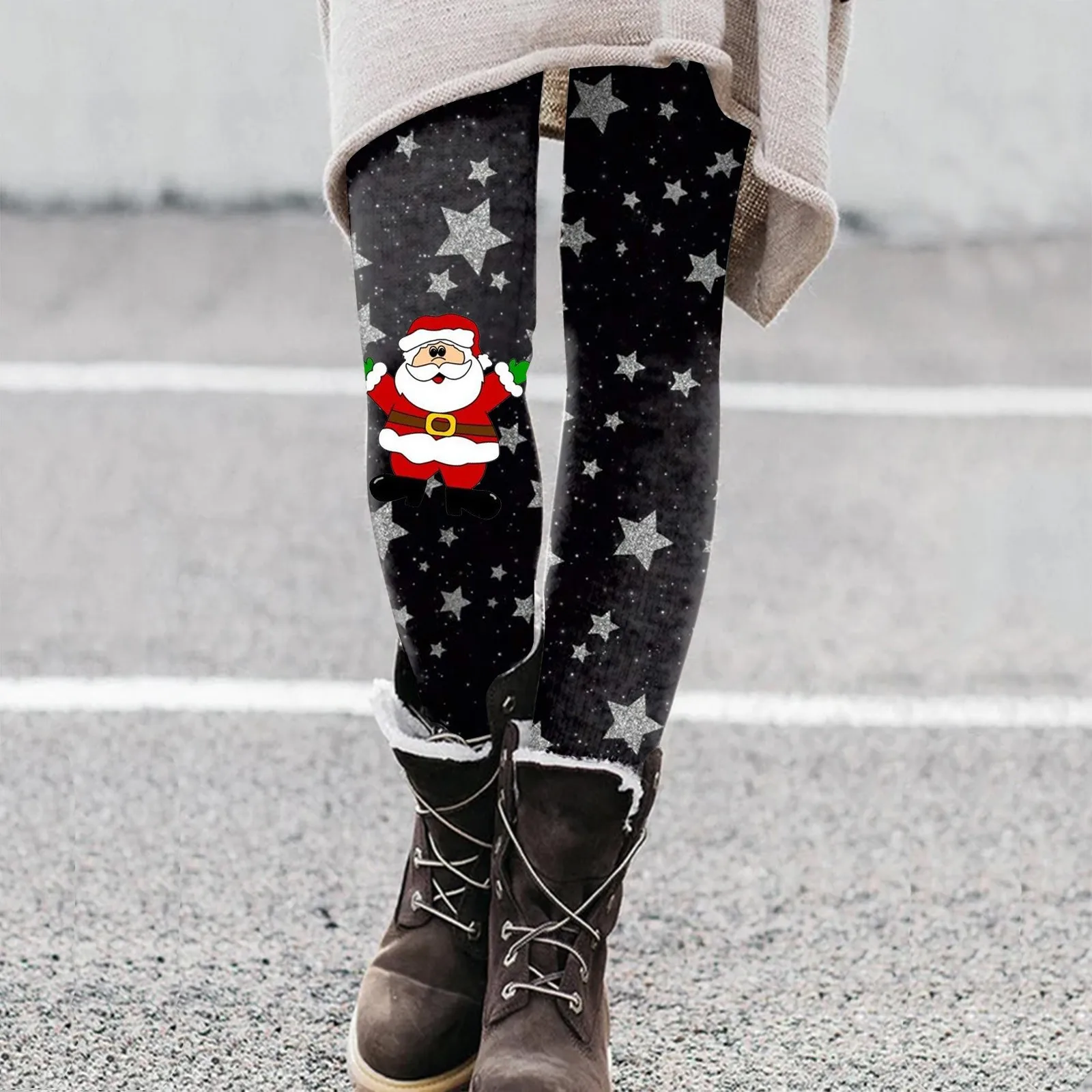 Ladies Casual Cute Cartoon Christmas Santa Print Inside Leggings Boots Pants High Elasticity Waist Workout Scrunch Leggings
Ladies Casual Cute Cartoon Christmas Santa Print Inside Leggings Boots Pants High Elasticity Waist Workout Scrunch Leggings