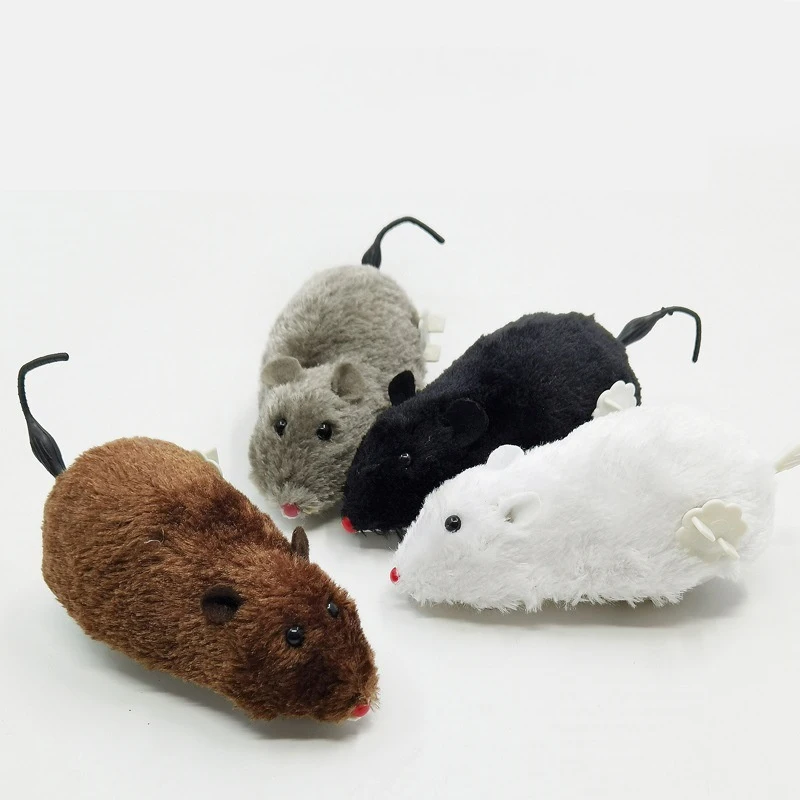 

Забавная плюшевая искусственная заводная пружина, плюшевая мышь, мышь, игрушка для кошек, игрушка для домашних животных, механическое движе...