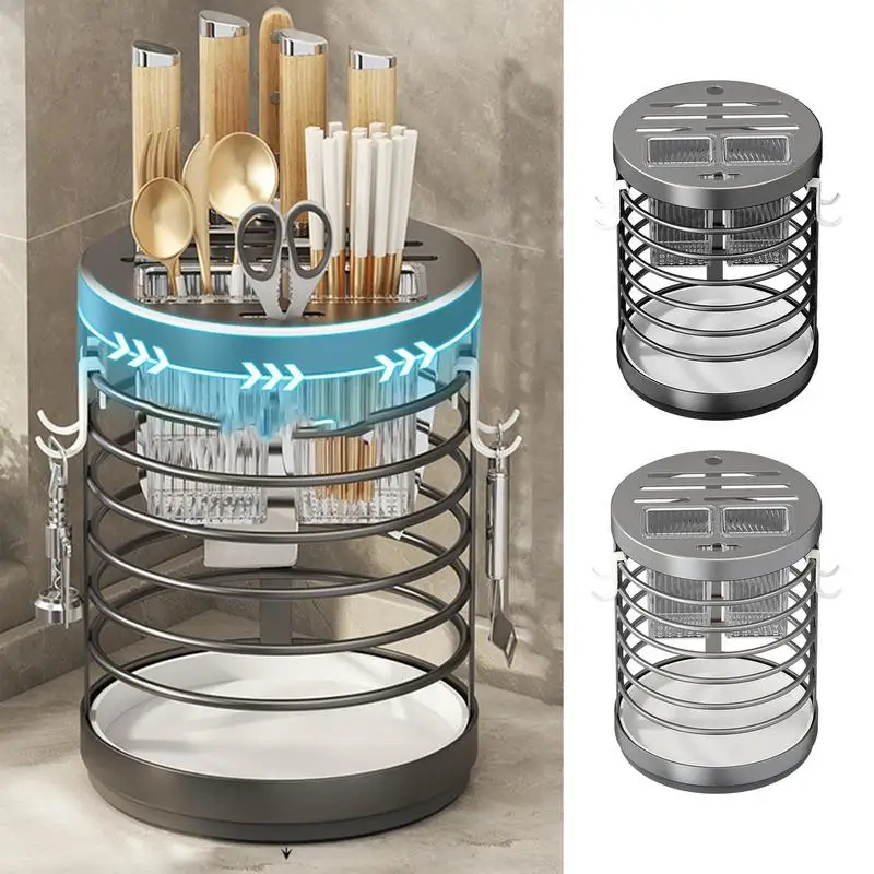 Kitchen Utensil Holders portable rotary knife holder reuseable chopstick spoons cage Multifunctional kitchen storage rack 
Kitchen Utensil Holders portable rotary knife holder reuseable chopstick spoons cage Multifunctional kitchen storage rack