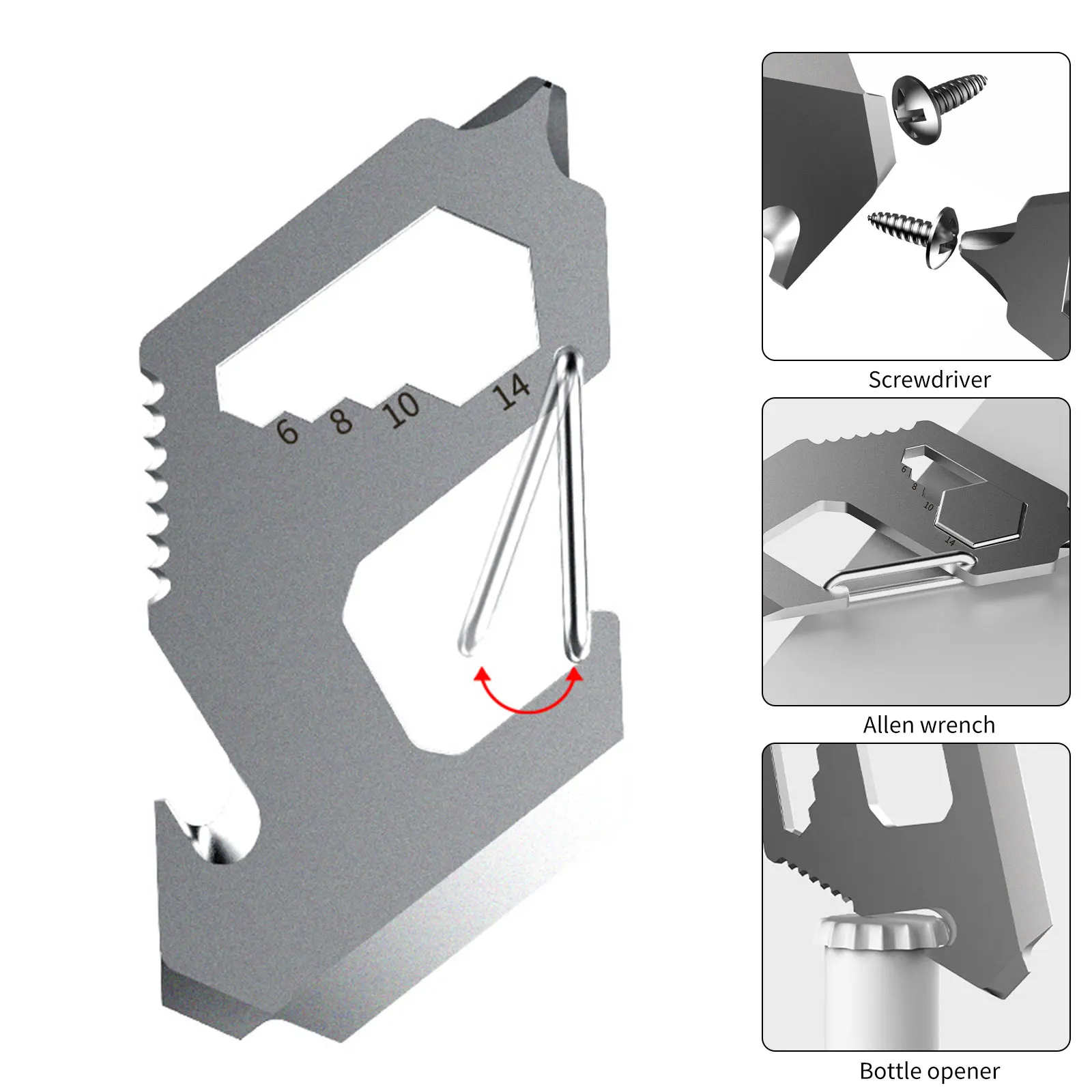 Carabiner Keychain 10in1 Multi-tool EDC Bottle Opener Screwdriver Wrench Ruler Ultralight Multipurpose Clip for Hiking Survival
Carabiner Keychain 10in1 Multi-tool EDC Bottle Opener Screwdriver Wrench Ruler Ultralight Multipurpose Clip for Hiking Survival