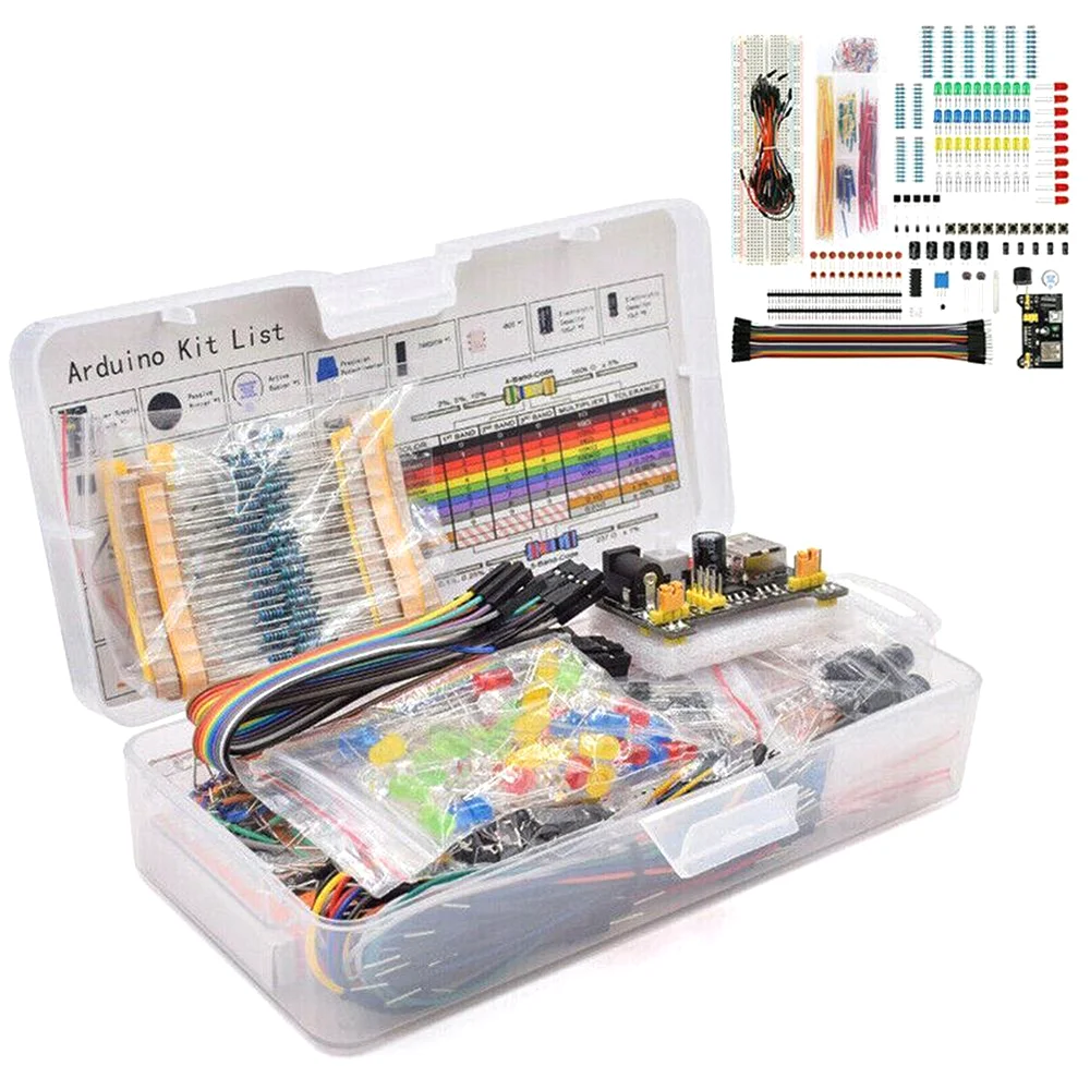 

DIY Project Starter Kit For Arduino UNO R3 Kit Electronic DIY Kit Electronic Component Set With Box 830 Tie-points Breadboard