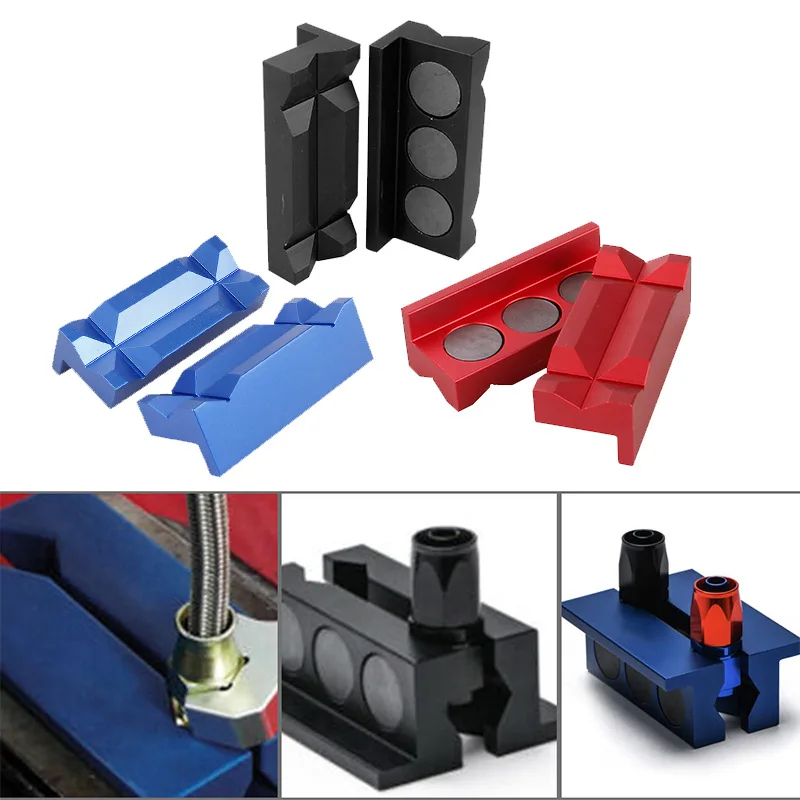 Aluminum Alloy Line separator Vise Jaw Protective Inserts Magnetized For AN Fittings With Magnetic Black RS-EM1043
Aluminum Alloy Line separator Vise Jaw Protective Inserts Magnetized For AN Fittings With Magnetic Black RS-EM1043