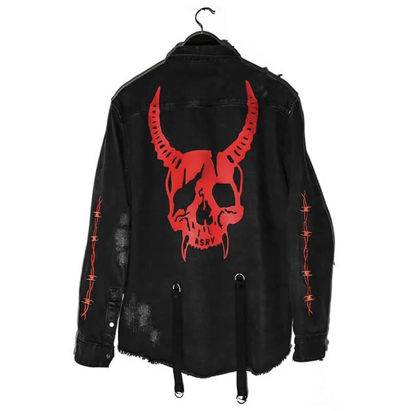 Emo Men Y2K Korean Streetwear Denim Jackets Coat Harajuku Vintage Jeans Coats Gothic Embroidery Demon Hunter Skull Alt Clothes
Emo Men Y2K Korean Streetwear Denim Jackets Coat Harajuku Vintage Jeans Coats Gothic Embroidery Demon Hunter Skull Alt Clothes