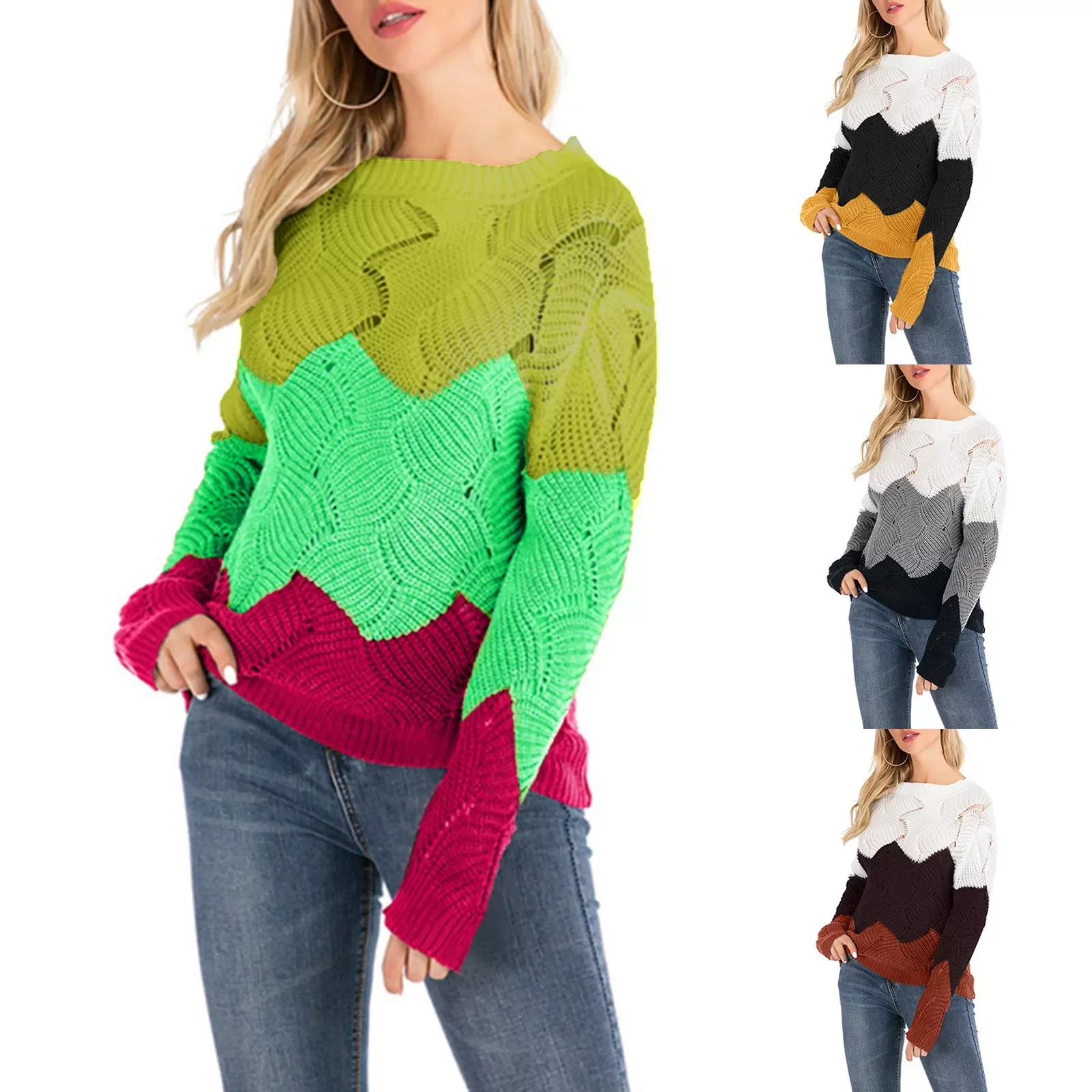 NEW IN High Quality Sweater Women Fashion contrast color Knit Sweater Pullover Long Sleeve Bottoming Sweater tops Autumn Winter
NEW IN High Quality Sweater Women Fashion contrast color Knit Sweater Pullover Long Sleeve Bottoming Sweater tops Autumn Winter