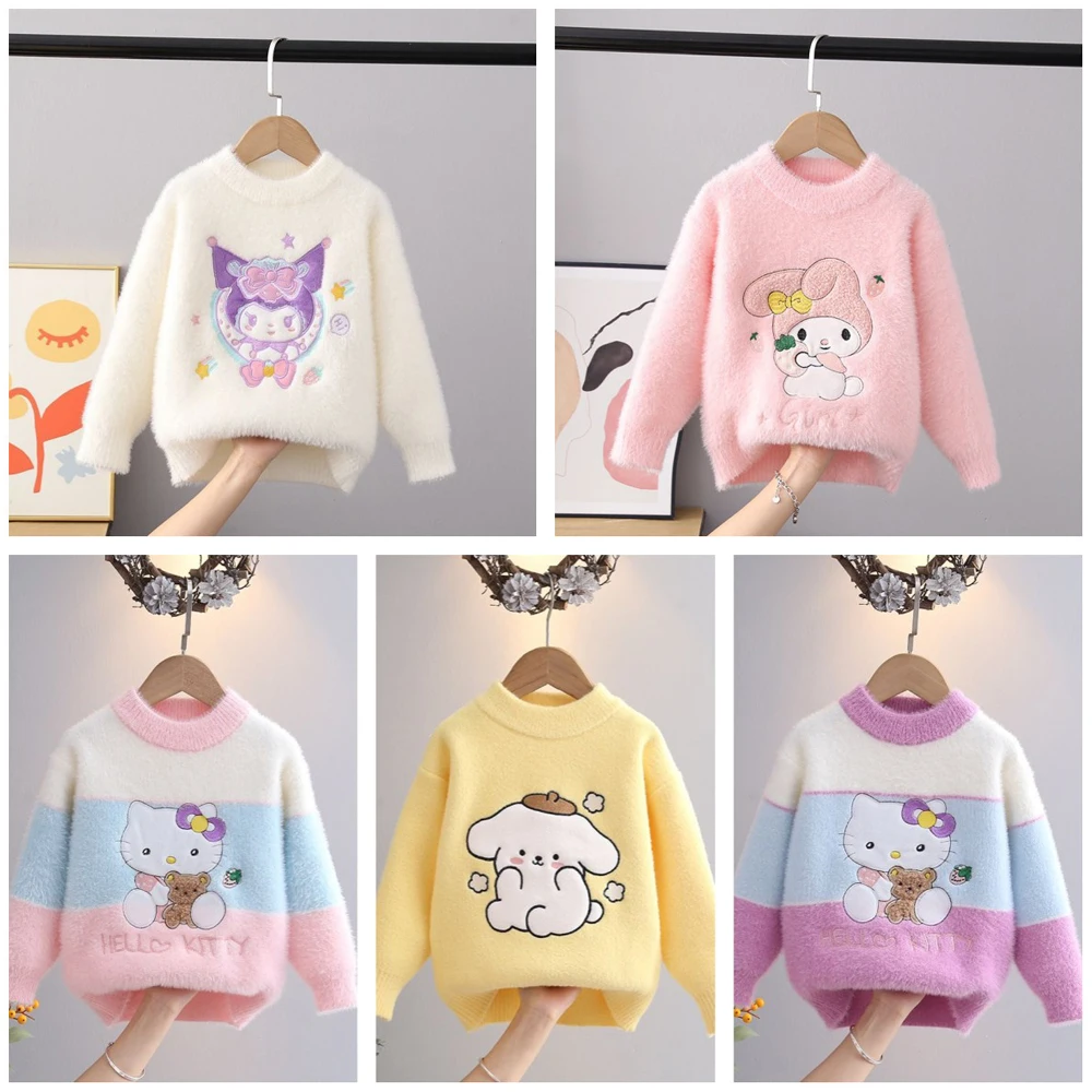 Sanrios Hellokittys My Melody Kuromi помпон для девочек свитер осень-зима утепленная норковая бархатная рубашка без катышков вязаная рубашка подарки
Sanrios Hellokittys My Melody Kuromi помпон для девочек свитер осень-зима утепленная норковая бархатная рубашка без катышков вязаная рубашка подарки