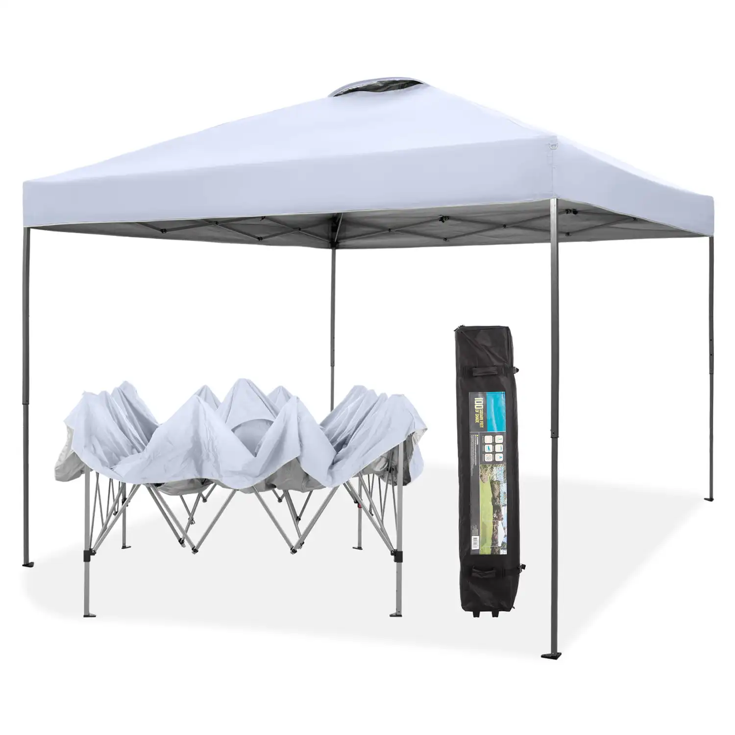 10x10ft Pop-up Canopy Tent Straight Legs Instant Canopy for Outside with Wheeled Bag - White
10x10ft Pop-up Canopy Tent Straight Legs Instant Canopy for Outside with Wheeled Bag - White