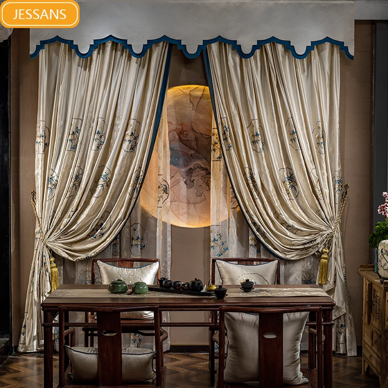 New Chinese Style Retro Flower and Bird Embroidery Curtains for Living Room Bedroom Balcony Villa Window Screen Customization
New Chinese Style Retro Flower and Bird Embroidery Curtains for Living Room Bedroom Balcony Villa Window Screen Customization