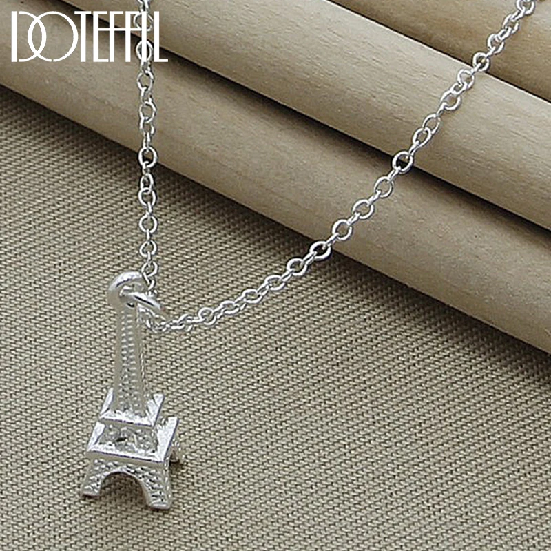 DOTEFFIL 925 Sterling Silver Eiffel Tower Paris Pendant Necklace 16-30 Inch Chain For Women Wedding Engagement Fashion Jewelry
DOTEFFIL 925 Sterling Silver Eiffel Tower Paris Pendant Necklace 16-30 Inch Chain For Women Wedding Engagement Fashion Jewelry