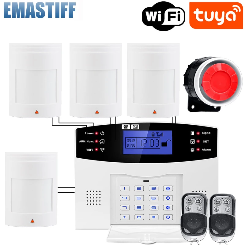 IOS Android Tuya APP Control Wireless Wire Home Security Tuya WIFI GSM Alarm System Two Way Intercom SMS Notice For Power
IOS Android Tuya APP Control Wireless Wire Home Security Tuya WIFI GSM Alarm System Two Way Intercom SMS Notice For Power