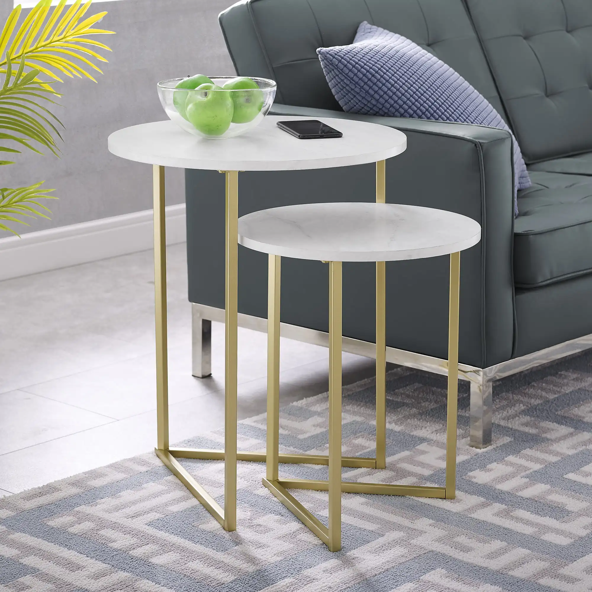 free shipping 2-Piece Round Nesting End Table White Faux Marble/Gold
free shipping 2-Piece Round Nesting End Table White Faux Marble/Gold