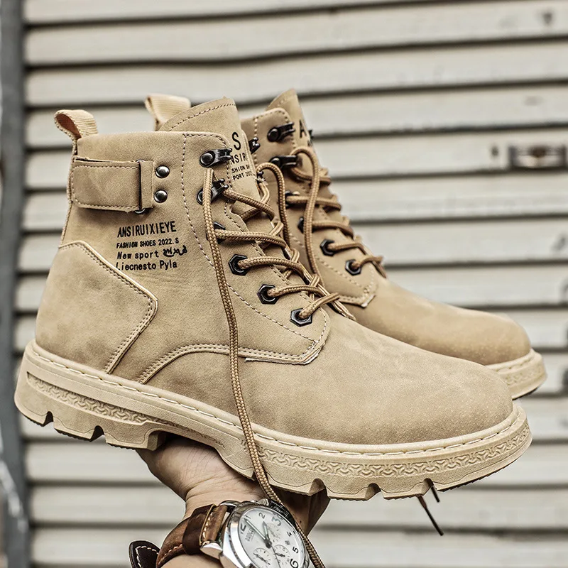 Men Fashion Ankle Leather Boots High-Top Tooling Shoes Black Punk Boots Outdoor Desert Boots Fashion Thick Men Footwear Boots
Men Fashion Ankle Leather Boots High-Top Tooling Shoes Black Punk Boots Outdoor Desert Boots Fashion Thick Men Footwear Boots