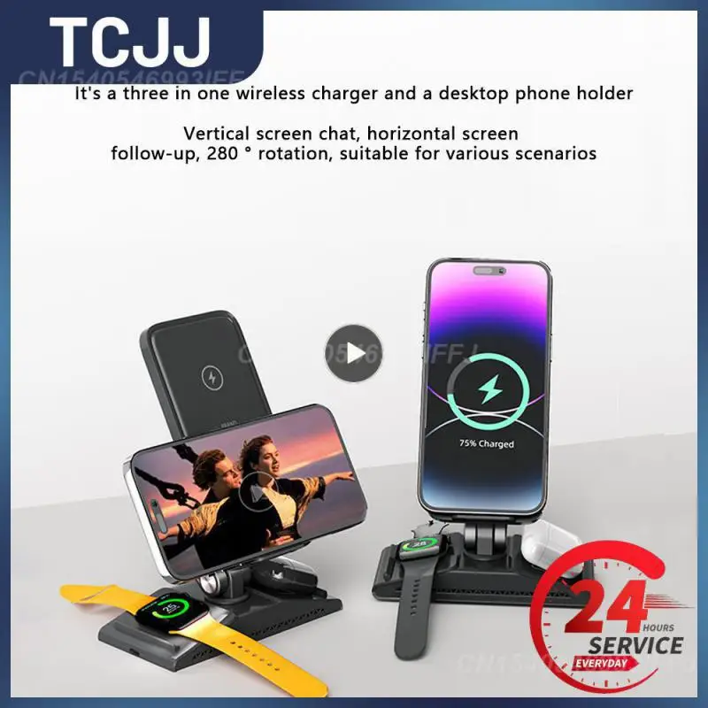 Fast Charging Bracket More Comfortable 280 ° Rotation Folding Wireless Charger Multifunctional Abs Desktop Phone Stand Portable 
Fast Charging Bracket More Comfortable 280 ° Rotation Folding Wireless Charger Multifunctional Abs Desktop Phone Stand Portable