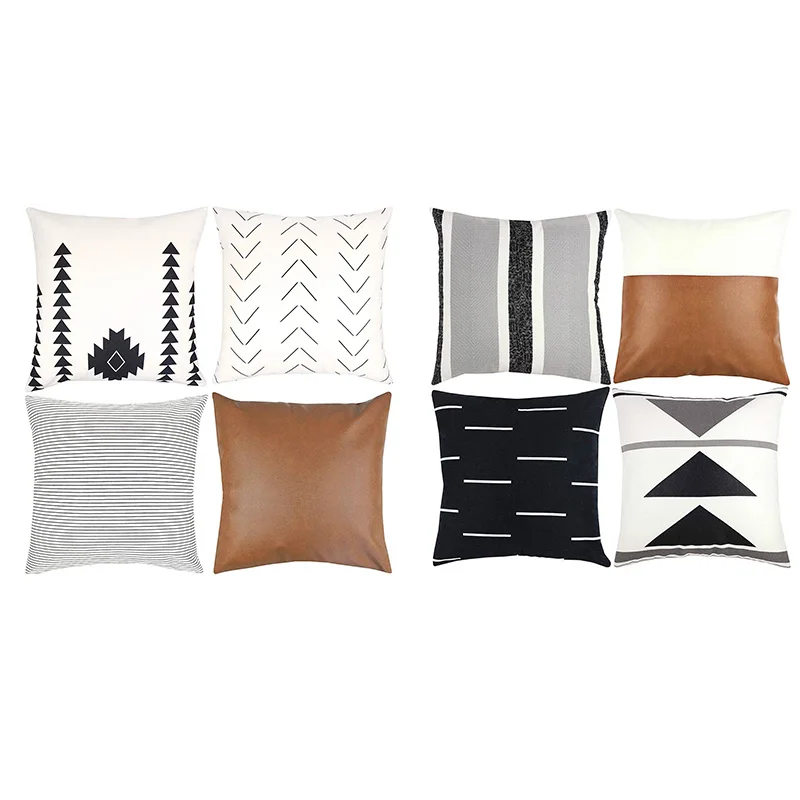 8 Pcs 18X18 Inch Modern Design Short Plush Geometric Faux Leather Amaro Set, Decorative Throw Pillow Covers Only For Couch, Sofa
8 Pcs 18X18 Inch Modern Design Short Plush Geometric Faux Leather Amaro Set, Decorative Throw Pillow Covers Only For Couch, Sofa
