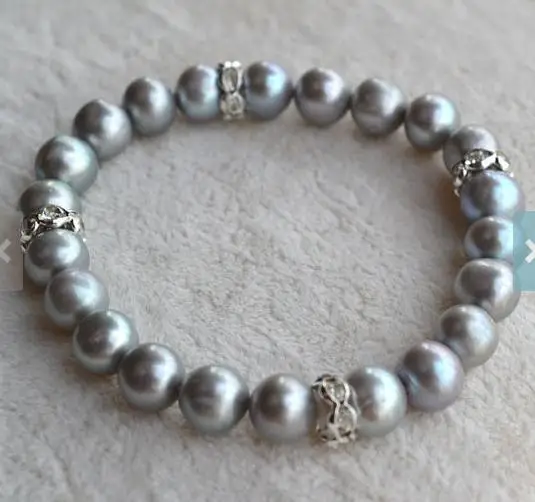 New Arrival Gray Pearl Bracelet,6.5 inches 7-8mm Genuine Freshwater Pearl Rhinestone Elastic Bracelet,Wedding Party Lady's Gift
New Arrival Gray Pearl Bracelet,6.5 inches 7-8mm Genuine Freshwater Pearl Rhinestone Elastic Bracelet,Wedding Party Lady's Gift