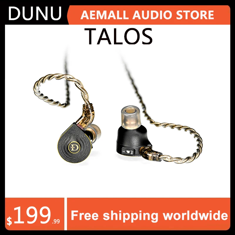 

DUNU TALOS 1DD+2BA Hybrid Driver In-Ear Earphone IEM HiFi Audio Music Earbuds 0.78mm 2Pin Detachable Cable Headset
