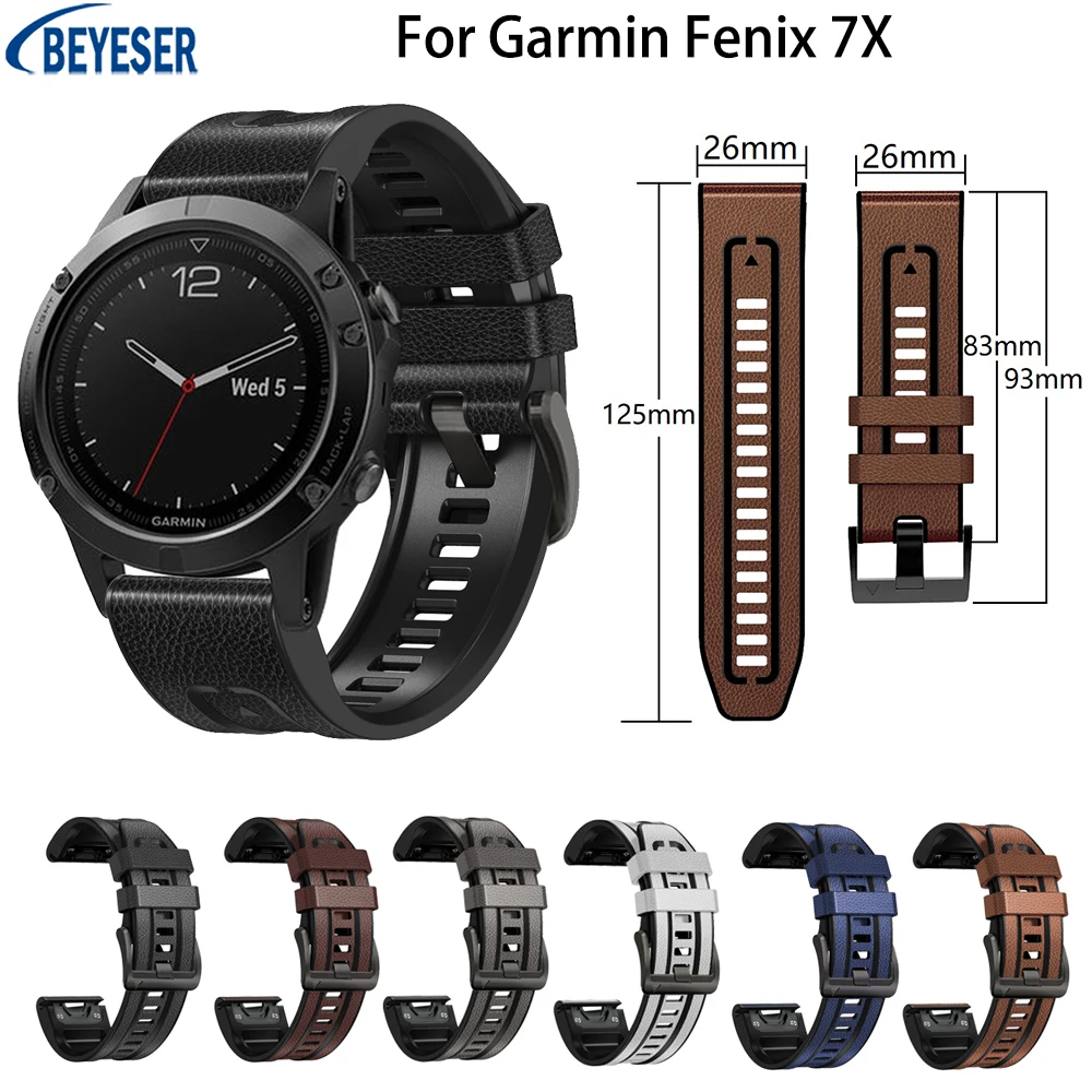 Ремешок спортивный для Garmin Fenix 7X, модный сменный Браслет с быстросъемным кожаным ремешком для смарт-часов, 26 мм
Ремешок спортивный для Garmin Fenix 7X, модный сменный Браслет с быстросъемным кожаным ремешком для смарт-часов, 26 мм