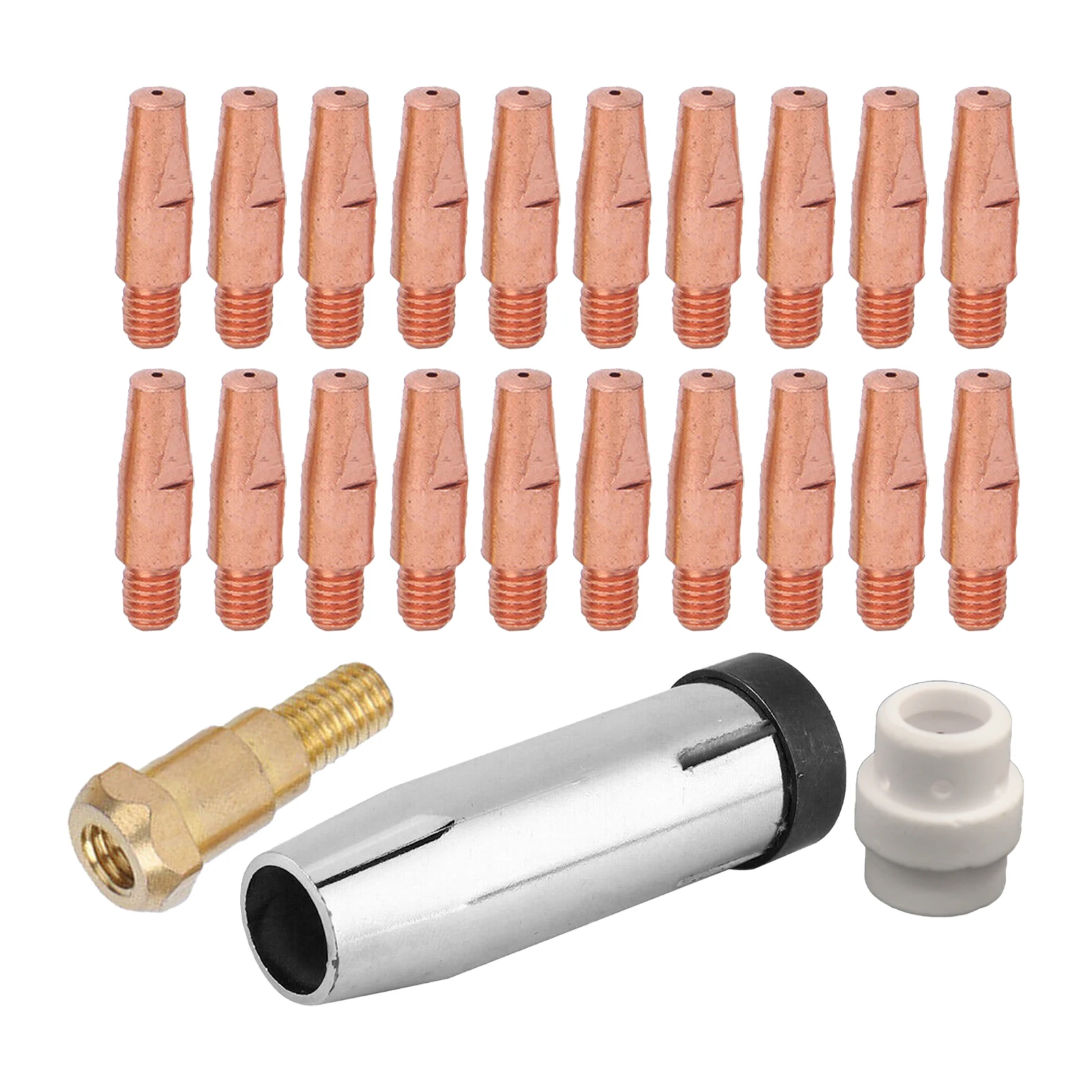 Tip Holder Gas Diffuser Torch Tip Brass Welding Torch Tip and Gas Nozzle Set for Binzel 24KD MIG Welding Torch (23PCS)
Tip Holder Gas Diffuser Torch Tip Brass Welding Torch Tip and Gas Nozzle Set for Binzel 24KD MIG Welding Torch (23PCS)