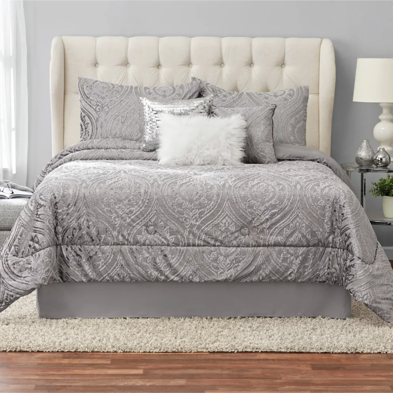 Mainstays Cougar 7-Piece Grey Ogee Woven Comforter Set, Full/Queen bedding set comforter bedding sets
Mainstays Cougar 7-Piece Grey Ogee Woven Comforter Set, Full/Queen bedding set comforter bedding sets