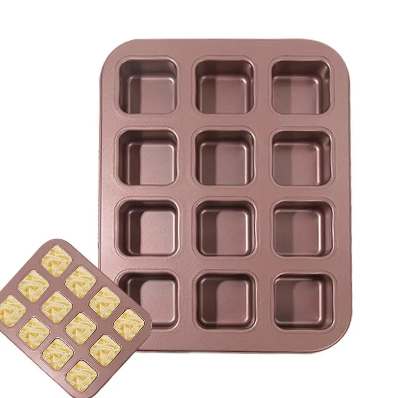 

Brownie Tray With Dividers Nonstick Carbon Steel Baking Mold Pans For Cupcake With 6/12 Grids Cakes Mini Breads Small Toasts