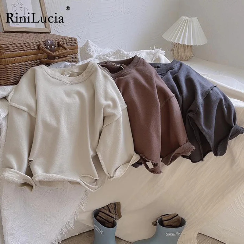 RiniLucia Spring 2022 Korean Children Clothes Girls' Long Sleeve Pullover Shirts Children's Solid Ripped Sweatershirt Boy Tops 
RiniLucia Spring 2022 Korean Children Clothes Girls' Long Sleeve Pullover Shirts Children's Solid Ripped Sweatershirt Boy Tops