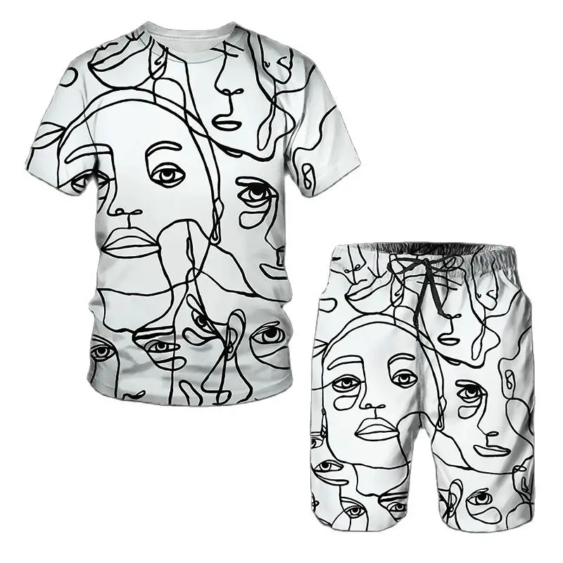 Summer Men's Vintage Tracksuit 2 Piece Outfits Abstract Art Painting T-Shirt+Shorts Suit Casual Jogging Set Outdoor Clothing
Summer Men's Vintage Tracksuit 2 Piece Outfits Abstract Art Painting T-Shirt+Shorts Suit Casual Jogging Set Outdoor Clothing