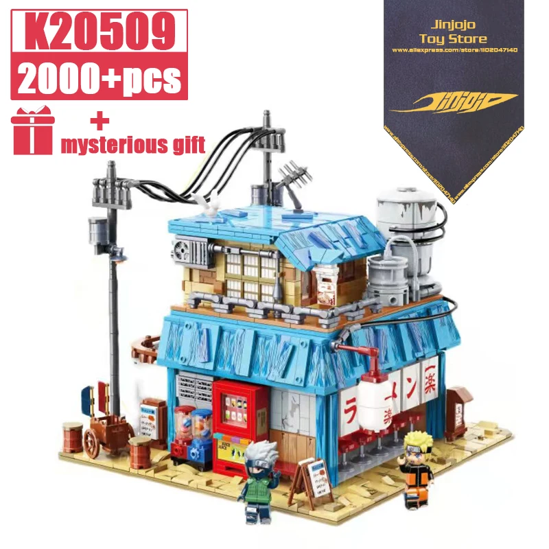 

2022 NEW Narutos Anime Yile Ramen Shop Building Blocks City Streetview Ramen House Model Bricks Toys Set For Kid Christmas Gift