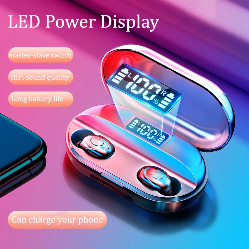 Wireless Bluetooth TWS 5.0 Chip Earphone LED Display Waterproof Earphones With Charging box Microphone Headphones Gaming Headset
Wireless Bluetooth TWS 5.0 Chip Earphone LED Display Waterproof Earphones With Charging box Microphone Headphones Gaming Headset