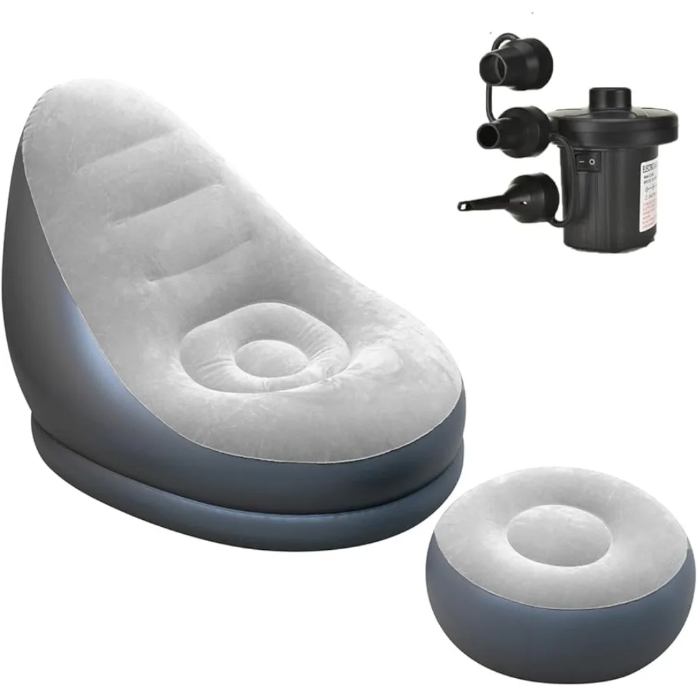 VUIAIUEIA Inflatable Lounge Chair with Ottoman Blow Up Chaise Lounge Air Chair Lazy Sofa Set (Grey),Portable Multi-functional
VUIAIUEIA Inflatable Lounge Chair with Ottoman Blow Up Chaise Lounge Air Chair Lazy Sofa Set (Grey),Portable Multi-functional