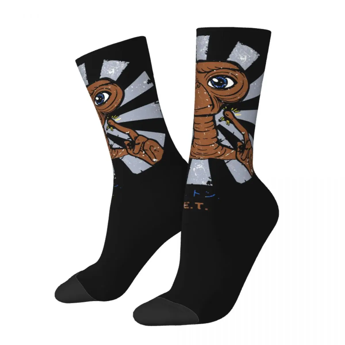 

Funny Sock for Men ET Alien Hip Hop Harajuku E.T. the Extra-Terrestrial Alien Film Happy Quality Pattern Printed Boys Crew Sock