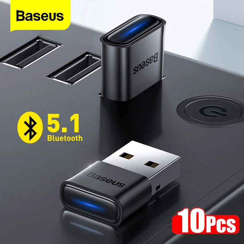 

Baseus USB Bluetooth Adapter Dongle Adaptador Bluetooth 5.1 for PC Laptop Wireless Mouse Speaker Audio Receiver USB Transmitter