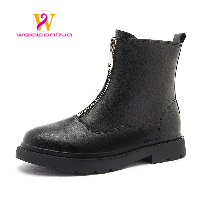 Women's Chelsea Boots Leather Fashion Fur Winter Boots Women's Front Zipper British Skirts Booties women boots platform shoes
Women's Chelsea Boots Leather Fashion Fur Winter Boots Women's Front Zipper British Skirts Booties women boots platform shoes
