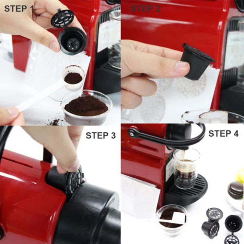 5Pcs Coffee Capsules Stainless Steel Reusable Pods +Spoon For Nespresso Convenient High Quaility Filter Set Kit Hot
5Pcs Coffee Capsules Stainless Steel Reusable Pods +Spoon For Nespresso Convenient High Quaility Filter Set Kit Hot