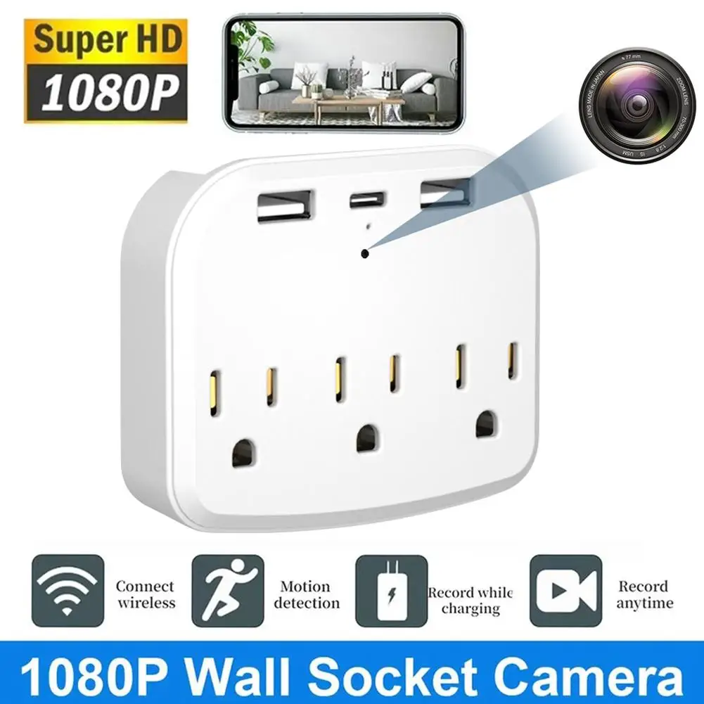 HD 1080p Wall Outlet Wifi Mini Camera Type-c Usb Socket Base Night Vision Remote Monitoring Wireless Camcorder US Plug New
HD 1080p Wall Outlet Wifi Mini Camera Type-c Usb Socket Base Night Vision Remote Monitoring Wireless Camcorder US Plug New