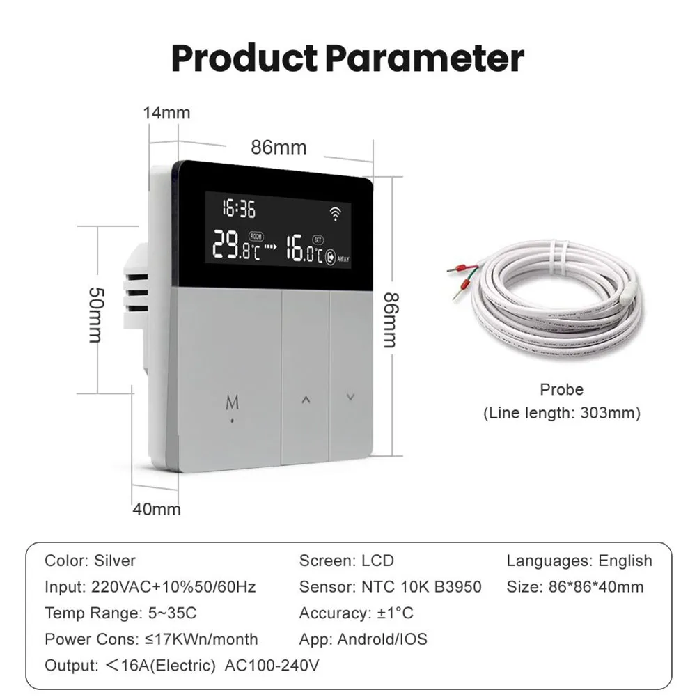 High Quality Smart Home Accessories WIFI Thermostat Controller With App Control LCD Digital Temperature Controller
High Quality Smart Home Accessories WIFI Thermostat Controller With App Control LCD Digital Temperature Controller