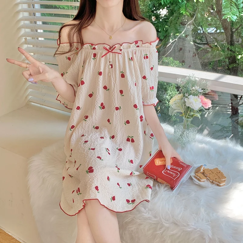 2023 Summer Cotton Print Sexy Short Sleeve Nightgowns for Women Korean Cute Sleepwear Ladies Nightdress Night Dress Home Nighty
2023 Summer Cotton Print Sexy Short Sleeve Nightgowns for Women Korean Cute Sleepwear Ladies Nightdress Night Dress Home Nighty