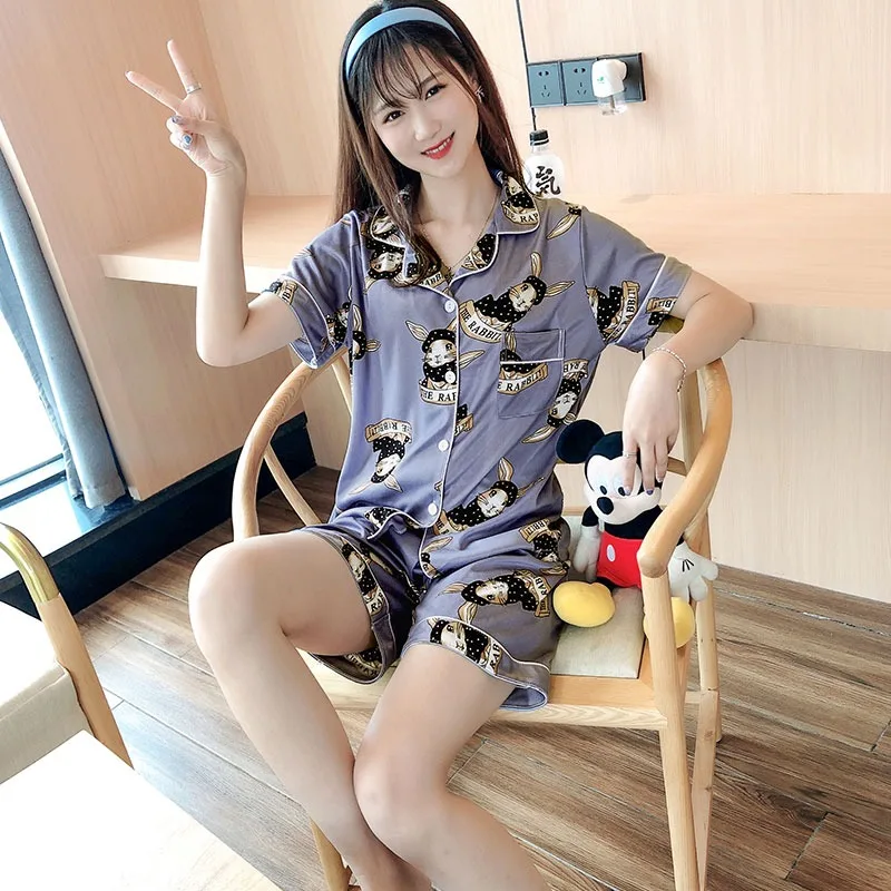 Womens Viscose Pajamas Set Short Sleeve Two-piece Pj Sets Sleepwear Loungewear Button-Down
Womens Viscose Pajamas Set Short Sleeve Two-piece Pj Sets Sleepwear Loungewear Button-Down