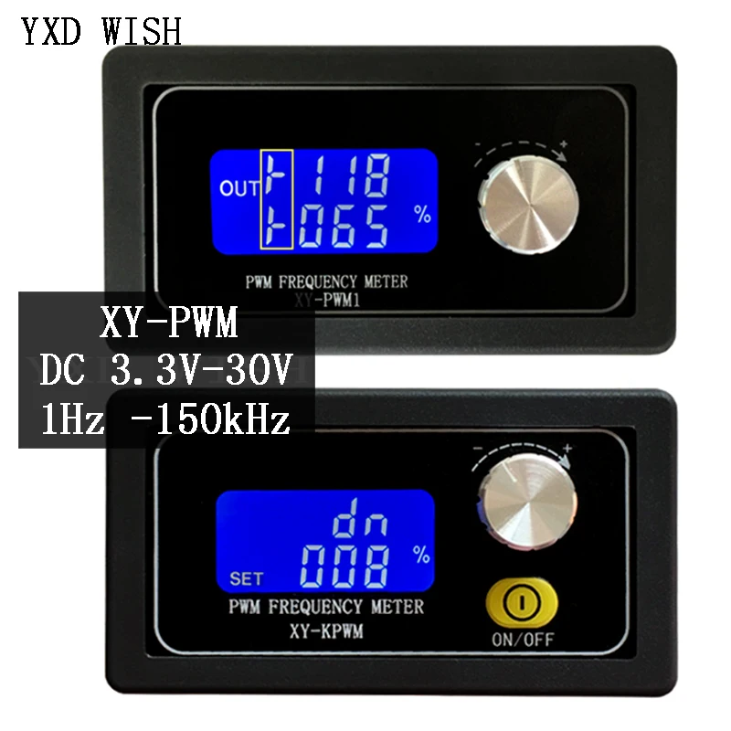 

DC 3.3 -30V 5 -30mA Adjustable Output PWM Pulse Frequency Meter Duty Cycle Square Wave XY-PWM Signal Generator 1Hz -150kHz