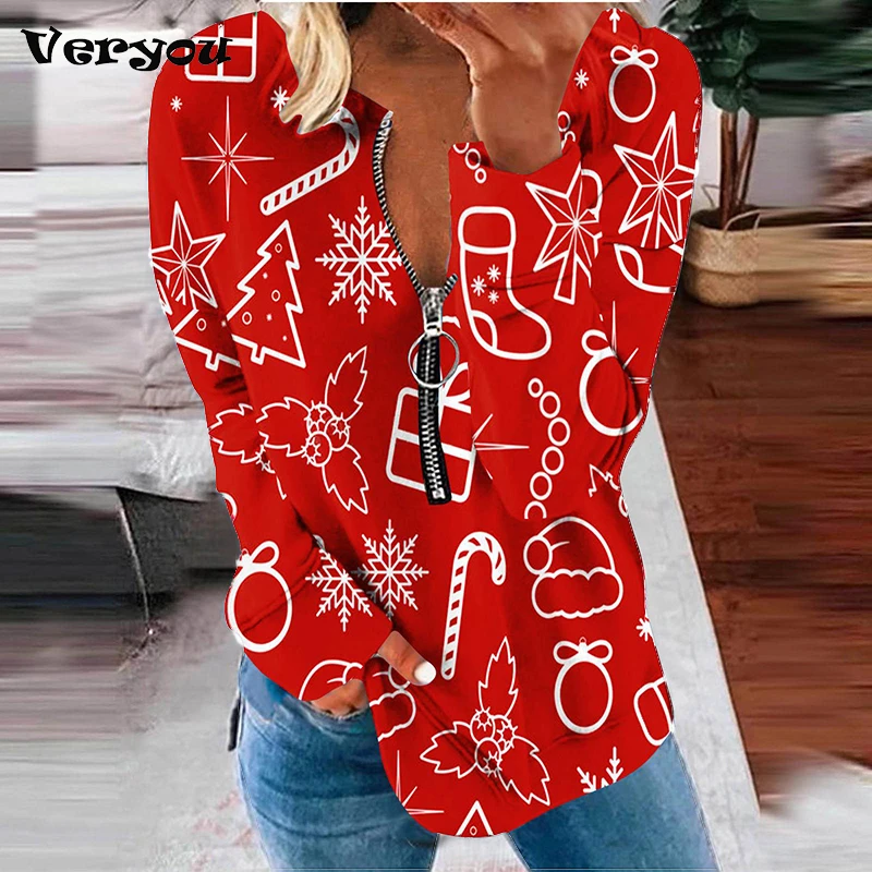 Women Halloween Long Sleeve Sweatshirts Christmas Printed Loose Tops Round Neck Tee Casual Autumn Party Zipper Streetwear 2022
Women Halloween Long Sleeve Sweatshirts Christmas Printed Loose Tops Round Neck Tee Casual Autumn Party Zipper Streetwear 2022