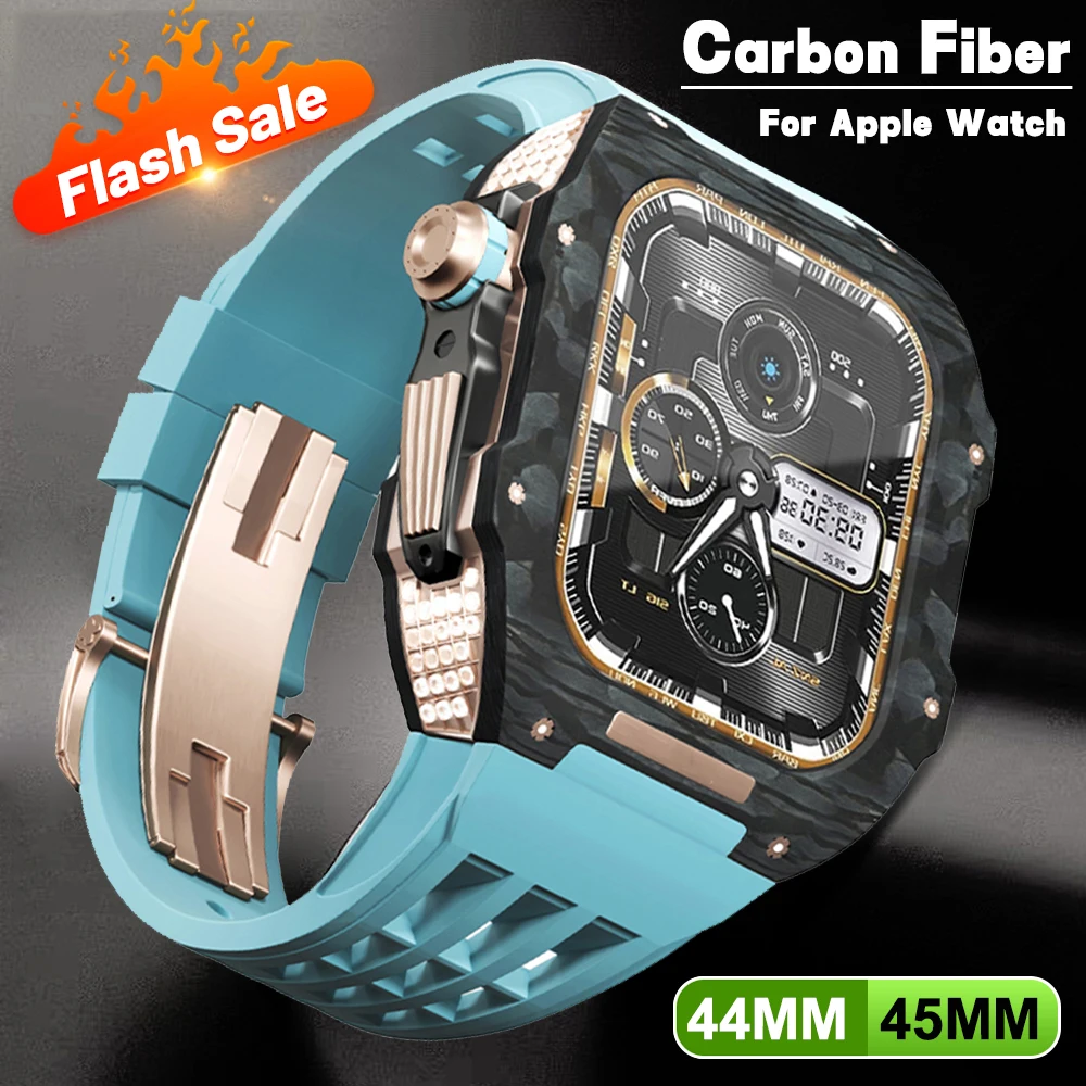 Carbon Fiber Modification Kit+Strap For Apple Watch Band 45mm 44mm Rubber Bracelet For iWatch Series 8 7 SE 6 5 4 Mod Kit Belt
Carbon Fiber Modification Kit+Strap For Apple Watch Band 45mm 44mm Rubber Bracelet For iWatch Series 8 7 SE 6 5 4 Mod Kit Belt
