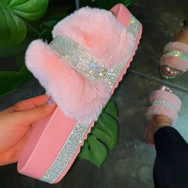 Luxury Designer Women Fur Rhinestone Slippers Platform Wedges Heel Solid Fluffy Furry Slides Outside Sexy Shoes Ladies Whosale
Luxury Designer Women Fur Rhinestone Slippers Platform Wedges Heel Solid Fluffy Furry Slides Outside Sexy Shoes Ladies Whosale