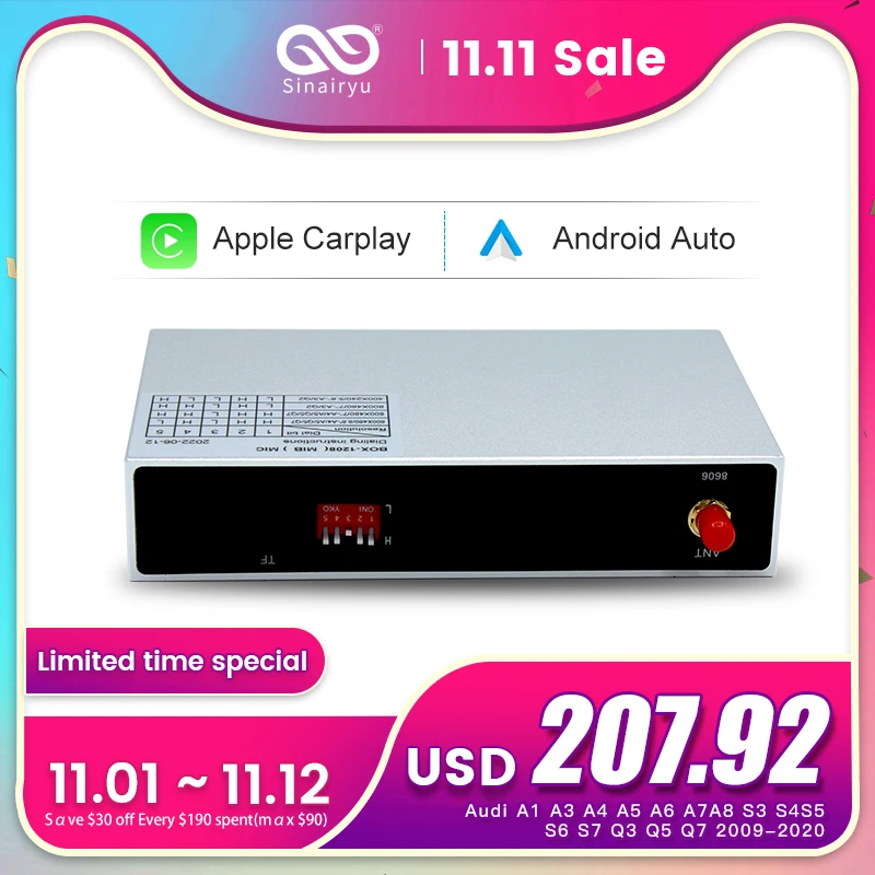 Sinairyu For Audi A3 A4 A6 S8 A5 Q3 A1 Q2 A7 S4 S5 S6 Android Auto Wireless Apple Carplay Mirrorlink Rear Camera Car Accessories
Sinairyu For Audi A3 A4 A6 S8 A5 Q3 A1 Q2 A7 S4 S5 S6 Android Auto Wireless Apple Carplay Mirrorlink Rear Camera Car Accessories