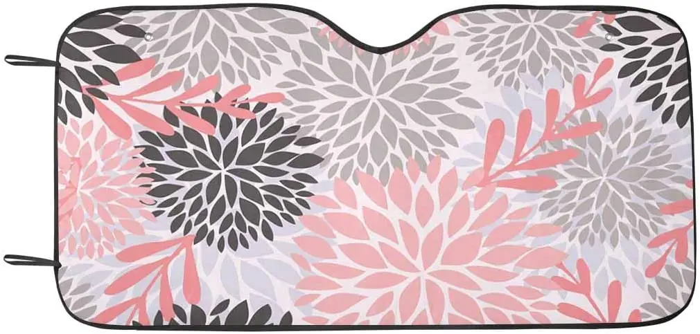 Розовые солнцезащитные оттенки с изображением цветов и листьев, Универсальные солнцезащитные оттенки на лобовое стекло, защита от УФ-лучей и тепла 
Розовые солнцезащитные оттенки с изображением цветов и листьев, Универсальные солнцезащитные оттенки на лобовое стекло, защита от УФ-лучей и тепла