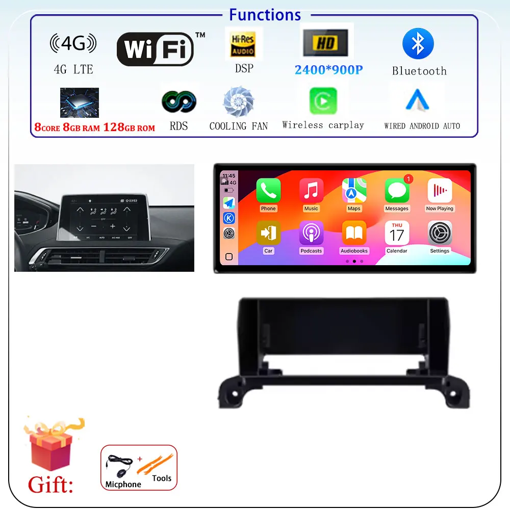 Android 15, 12,3-дюймовый автомобильный радиоприемник для Peugeot 4008 5008 3008 2016-2023, мультимедийная навигация, GPS, беспроводной BT, стерео экран Carplay
Android 15, 12,3-дюймовый автомобильный радиоприемник для Peugeot 4008 5008 3008 2016-2023, мультимедийная навигация, GPS, беспроводной BT, стерео экран Carplay