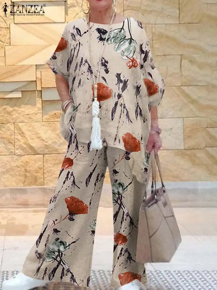 ZANZEA Women Summer Matching Sets 2PCS Bohemian Floral Printed Trousers Suits Vintage Long Sleeve Blouse Wide Leg Pants Sets
ZANZEA Women Summer Matching Sets 2PCS Bohemian Floral Printed Trousers Suits Vintage Long Sleeve Blouse Wide Leg Pants Sets