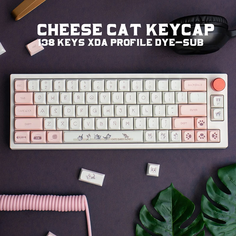 GMK PRO Cheese Cat 137 Keys DYE-SUB PBT Keycap XDA Profile English Custom Personality Keycaps For Mechanical Keyboard 61/64/68
GMK PRO Cheese Cat 137 Keys DYE-SUB PBT Keycap XDA Profile English Custom Personality Keycaps For Mechanical Keyboard 61/64/68