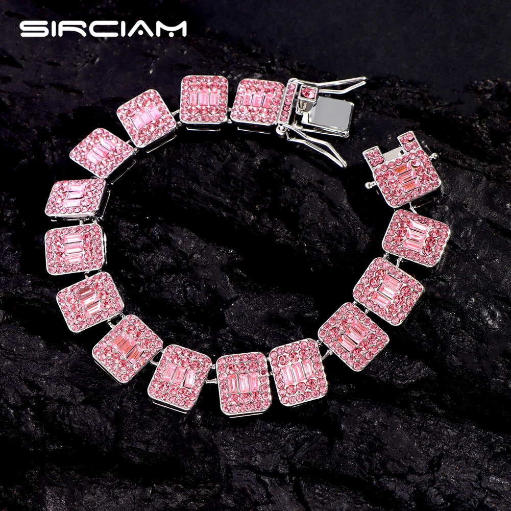 Iced Out Pink Rhinestones Baguette Tennis Chain Bracelet For Women 13MM Micro Paved Cuban Link Chain Bracelet Jewelry For Gifts
Iced Out Pink Rhinestones Baguette Tennis Chain Bracelet For Women 13MM Micro Paved Cuban Link Chain Bracelet Jewelry For Gifts