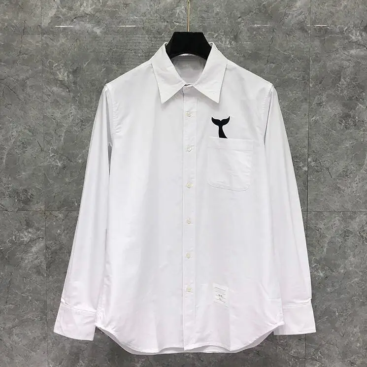 TB Man Shirt New Whale Embroider Shirts Men Long Sleeve Casual Shirt Turn Down Collar Oxford Y White Men's Clothing
TB Man Shirt New Whale Embroider Shirts Men Long Sleeve Casual Shirt Turn Down Collar Oxford Y White Men's Clothing