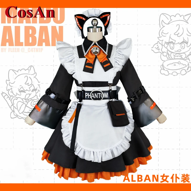CosAn аниме Vtuber NIJISANJI Alban Kno косплей костюм для женщин Милая горничная униформа на Хэллоуин Вечерние
CosAn аниме Vtuber NIJISANJI Alban Kno косплей костюм для женщин Милая горничная униформа на Хэллоуин Вечерние