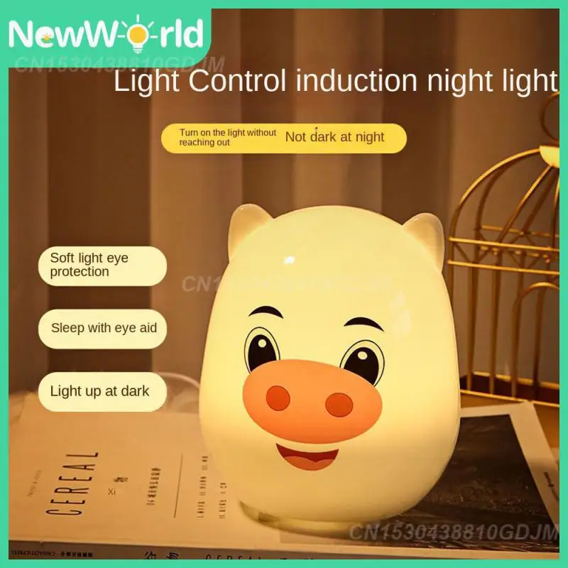 

Умная настольная лампа в виде свиньи, Автоматическое включение/выключение, чувствительный Ночной светильник, мультяшный креативный мини-Usb