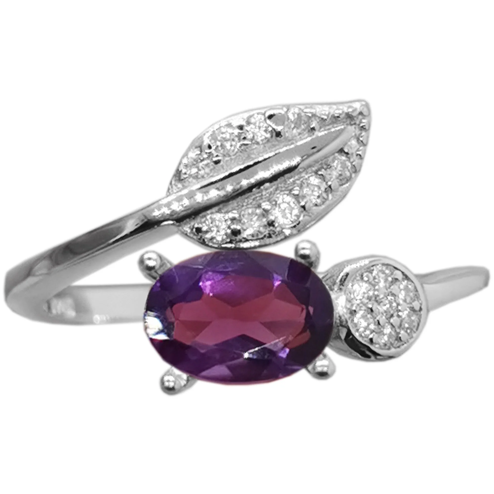 Sterling Silver Amethyst Ring 0.7ct 5mm*7mm Natural Amethyst Silver Ring 18K Gold Plating Gemstone Jewelry
Sterling Silver Amethyst Ring 0.7ct 5mm*7mm Natural Amethyst Silver Ring 18K Gold Plating Gemstone Jewelry